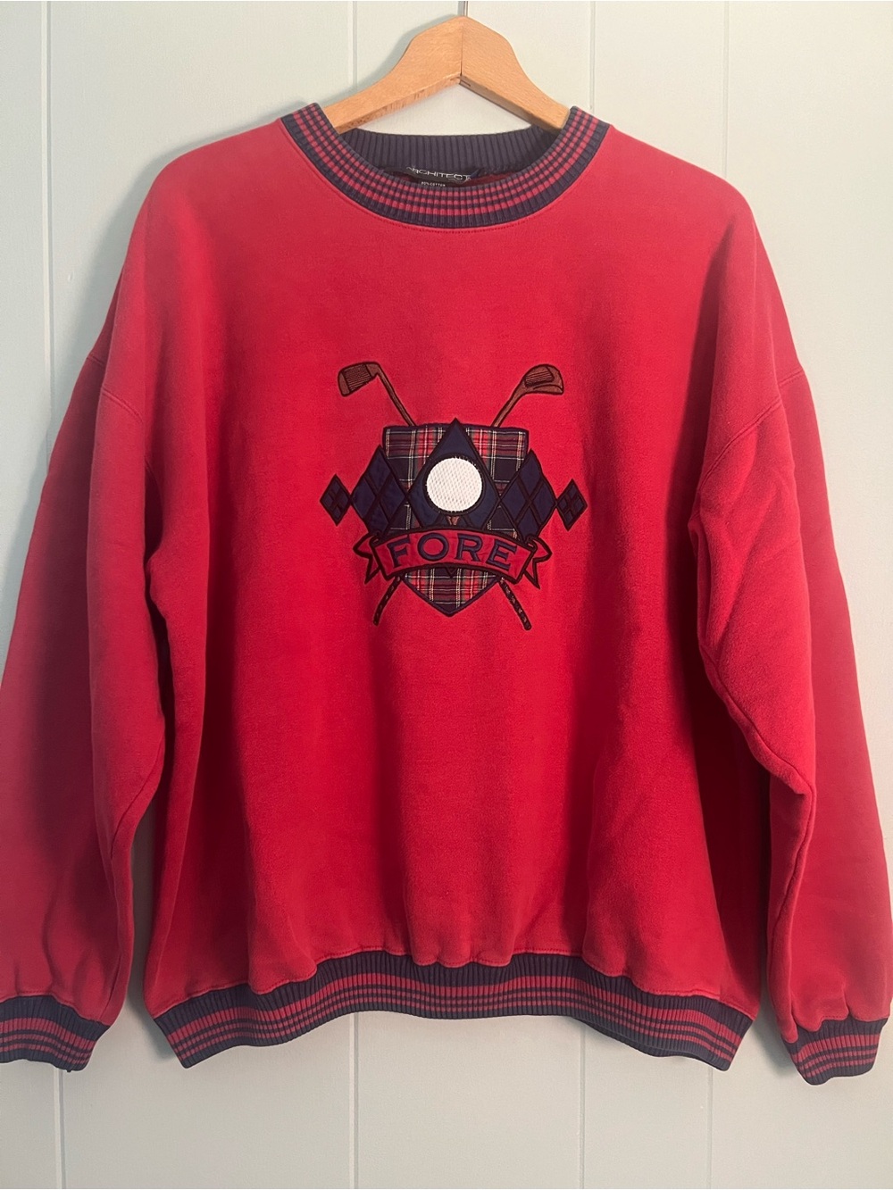 Vintage 90’s Crewneck Embroidered Golf Fore Preppy Sweatshirt XL - Picture 14 of 14